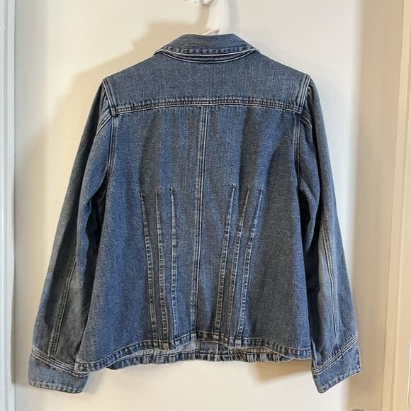 Venezia  Jean Jacket Sz L  Blue Denim Buckle Cowboy Cowgirl  Corvette Club - Picture 2 of 8